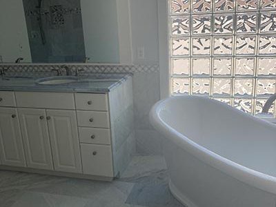 Bathroom Glass Block Installation