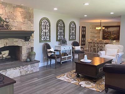Stone Wall Fireplace Renovation